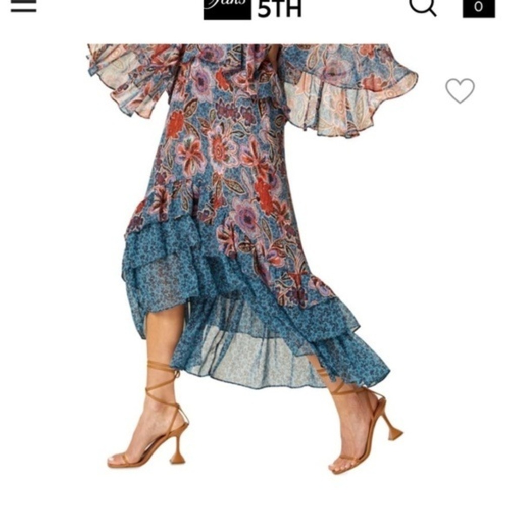 MISA LOS ANGELES- Esti Floral High-Low Midi-Skirt- Small